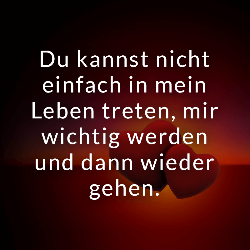 ᐅ Du kannst nicht einfach in mein Leben treten, mir wichtig werden und