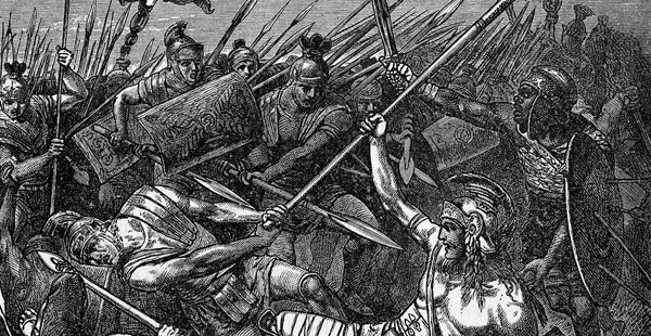 Dieser Feldherr war eigentlich ein römischer Sklave und Gladiator (wahrscheinlich aus Thrakien). Er erzielte mit seinem Sklavenheer etliche Erfolge gegen die römischen Legionen bevor er selbst 71 v.Chr. fiel.
