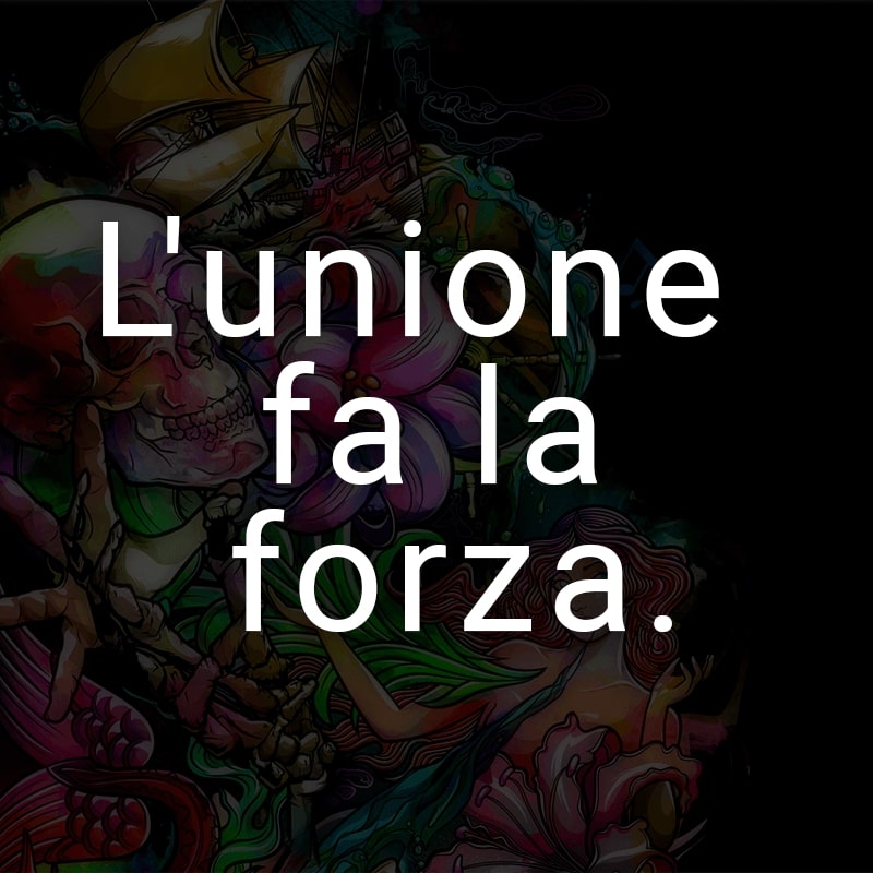 L'unione fa la forza. (Italienisch für: Einigkeit macht stark.)