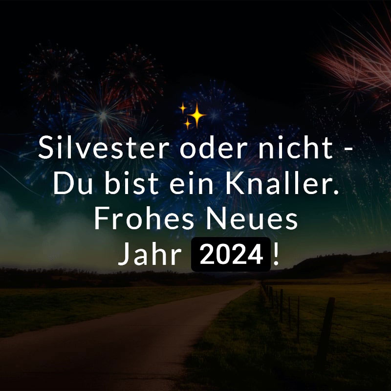 Silvester oder nicht - Du bist ein Knaller. Frohes Neues Jahr 2024!