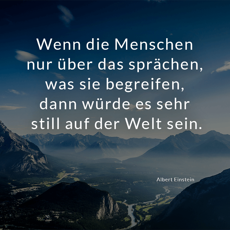 ᐅ Wenn die Menschen nur über das sprächen, was sie begreifen, dann