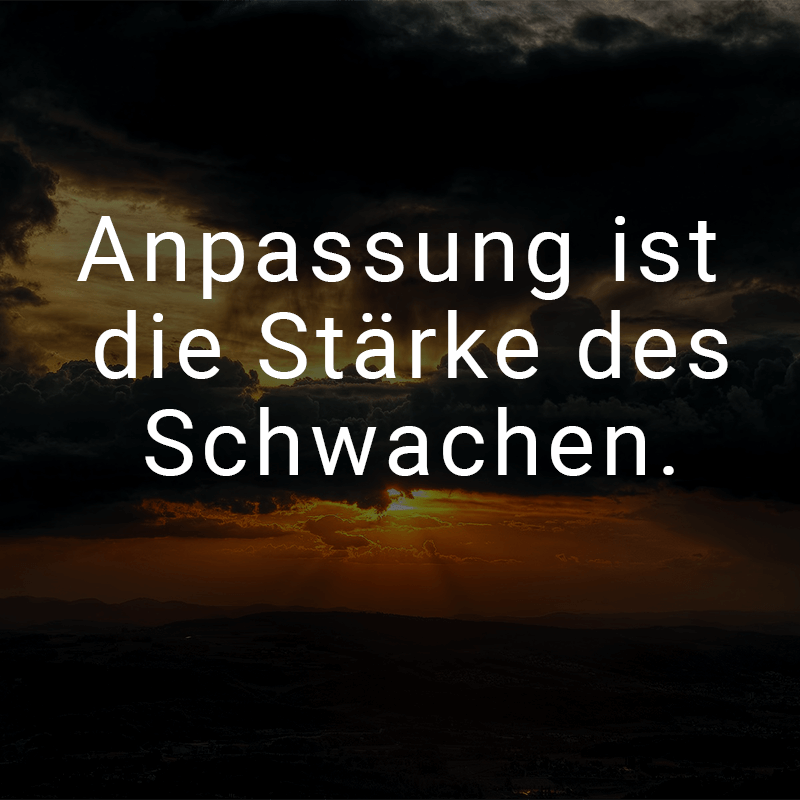ᐅ Anpassung ist die Stärke des Schwachen.
