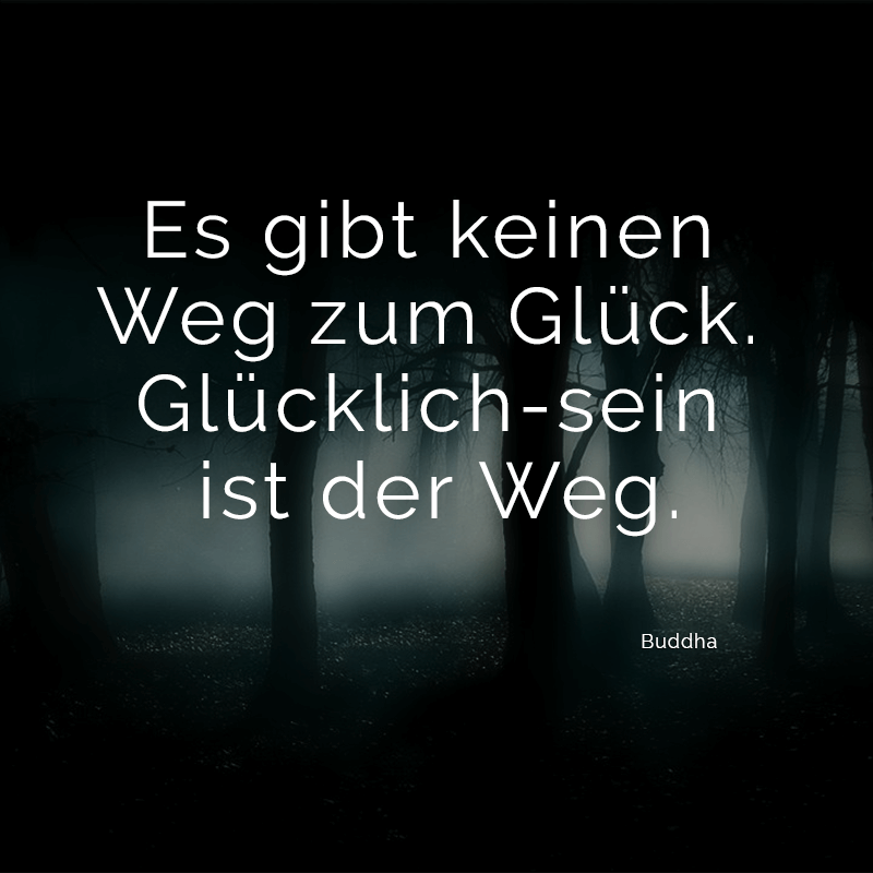 ᐅ Es gibt keinen Weg zum Glück. Glücklichsein ist der Weg. (Buddha)