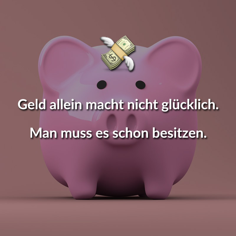 Geld allein macht nicht glücklich. Man muss es schon besitzen.
