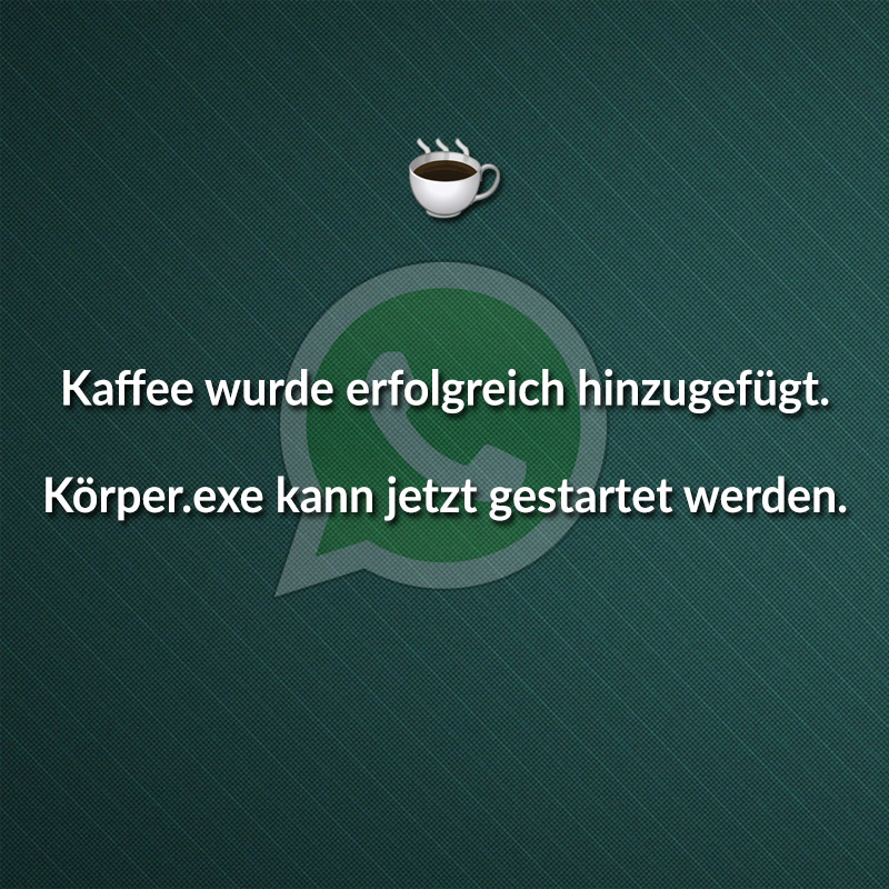Kaffee wurde erfolgreich hinzugefügt. Körper.exe kann jetzt gestartet werden.