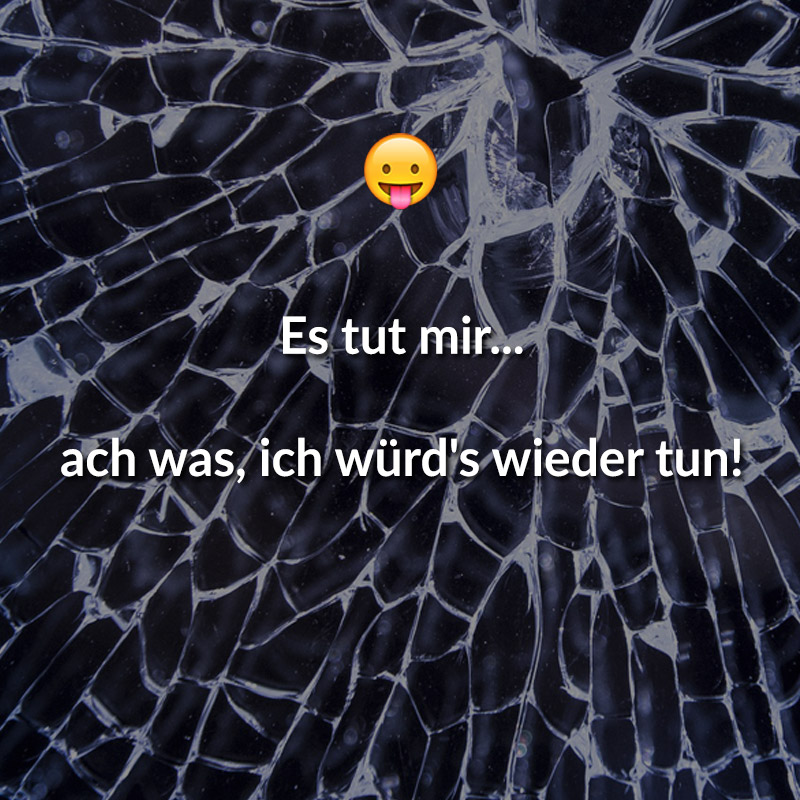 Es tut mir... ach was, ich würd's wieder tun!