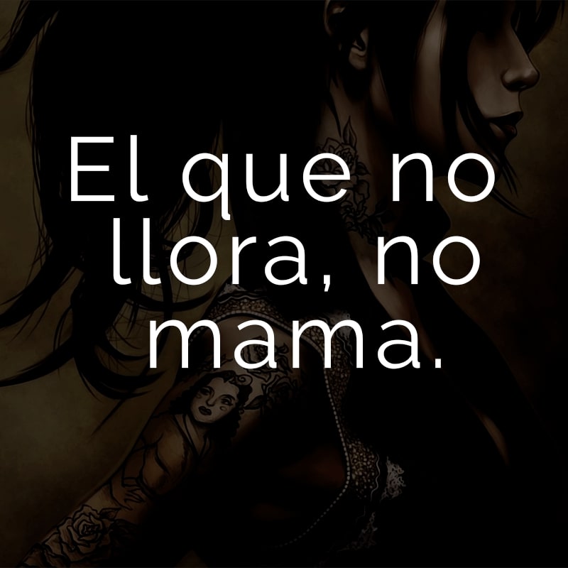 El que no llora, no mama. (Spanisch für: Von nichts kommt nichts.)
