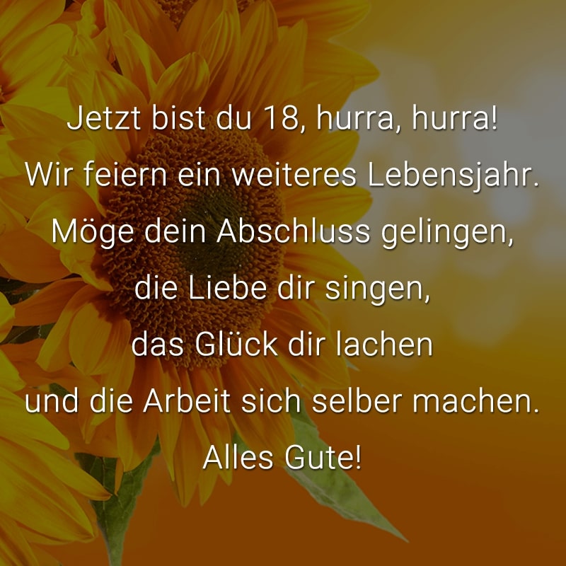 Glückwünsche zum 18. Geburtstag – Die herzlichsten Glückwünsche