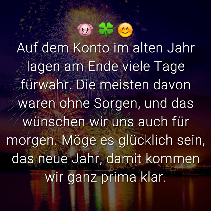 ᐅ Auf dem Konto im alten Jahr lagen am Ende viele Tage fürwahr. Die