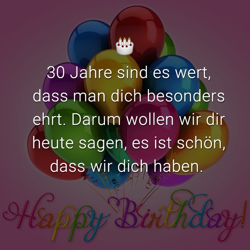 Glückwünsche zum 30. Geburtstag Beliebt, lustig & kreativ